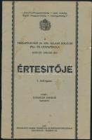 cca 1927-28 2 db Tiszaföldvári iskolai értesítő