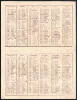 1952 Külföldi szétnyitható kártyanaptár