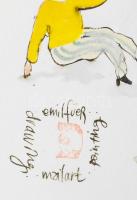 Für Emil (1967-): Merry go round, 2010. Akvarell, tus, papír, jelzett. Üvegezett, kissé sérült faker...