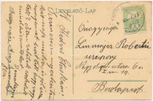 Beregszász, Beregovo, Berehove; Megyeháza, lovaskocsik, Spitz Salamon és Heinovits Jakab üzlete. Eng...