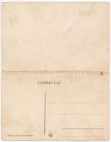 Tusnádfürdő, Baile Tusnad; Szent Anna tó. 2-részes kinyitható panorámalap, Brunner Lajos kiadása / l...