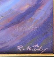 Réfi-Kády János (1894-?): Expresszív táj. Olaj, karton Jelezve jobbra lent. Fakeretben. 50x40 cm