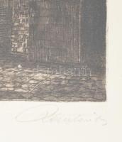 Paulovits Pál (1892-1975): Augsburg. Színezett rézkarc, papír, jelzett. Üvegezett fakeretben, lapszé...