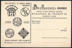 cca 1930 Beethoven Rádióház Bp. IX. levelezőlap