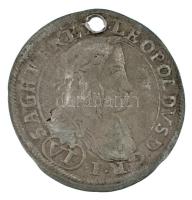 Ausztria 1662CA 6kr Ag &quot;I. Lipót&quot; (3,01g) T:F ly. Austria 1662CA 6 Kreuzer Ag &quot;Leopold I&quot; (3,01g) C:F holed Krause KM#1185