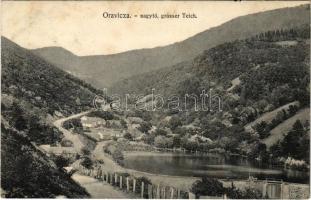 1911 Oravicabánya, Oravica, Oravicza, Oravita; Nagytó. Eiszele Bálint kiadása / Grosser Teich / lake (fl)