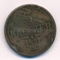 1851B 3kr Cu T:F ph., patina Adamo M6