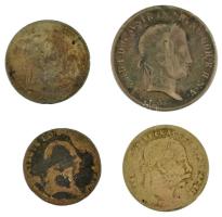 1868KB 20kr Ag "Ferenc József / Magyar Királyi Váltó Pénz" + 1869GYF 20kr Ag "Ferenc József / Magyar Királyi Váltó Pénz" + Ausztria 1840A 20kr Ag "V. Ferdinánd" + 18?? 3kr Ag "I. Ferenc" T:VG,G