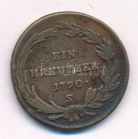 1790S 1kr Cu "II. József" T:VF,F Huszár: 1896, Unger III.: 1337.c