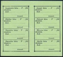 cca 1930 221. számú "Anonymus" cserkészcsapat havijárulék-könyve, üres, kétoldalas