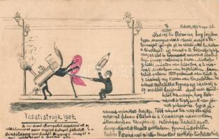 Railway-strike 1904 hand-painted (Ga)