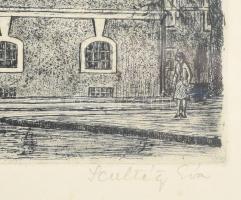 Scultéty Éva (1917-2001): Budapest II. Fő utca Színezett rézkarc, papír, jelzett, sorszámozott 23/10...