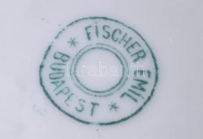 2 db Fischer Emil (1863-1937) porcelán szószos, jelzett, kis kopással 15x11 cm