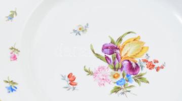 6 db Fischer Emil leveses tányér. Kézzel festett, kézzel festett jelzéssel, kopással, egy tányéron l...