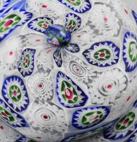 Murano millefiori bonbonniere. ca 1940. Hibátlan d: 12 cm