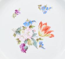 8 db Fischer Emil lapos tányér. Kézzel festett, kézzel festett jelzéssel, kopással, d: 25,5 cm