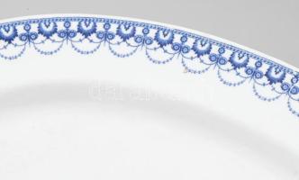 cca 19. sz. vége, Angol nagyméretű pecsenyés kínáló, repedezett mázzal, 44x36 cm