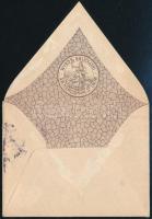 1916 Lembergből a frontra küldött levél látványos borítékja, belül galíciai termékemblémával díszítv...