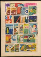 Külföldi gyufacímke-gyűjtemény, több mint 350 db gyufacímke, 6 lapos A/5-ös berakóban