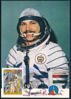 1980 Farkas Bertalan (1949-) űrhajós autográf aláírása őt ábrázoló képeslapon