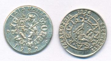 1976-1982. "Komárom Megyei Éremgyűjtők" találkozók emlékérmei, 2xklf T:AU,XF