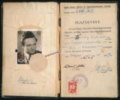 1947 Bp., a József Nádor Műszaki és Gazdaságtudományi Egyetem hallgatójának fényképes leckekönyve, b...