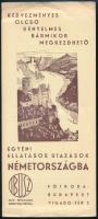 cca 1940 IBUSZ-MÁV egyéni ellátásos utazások Németországba, kihajtható reklámprospektus