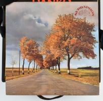 Radiola Luxus lejátszó, tartójában, felhúzóval, működik, hozzá tartozó cca 20-25 darab lemezzel, rit...