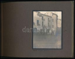 cca 1910-1920 Fotóalbum 12 db képpel, főként itáliai utazásról, 11,5×9 cm-es képekkel