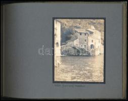 cca 1910-1920 Fotóalbum 12 db képpel, főként itáliai utazásról, 11,5×9 cm-es képekkel