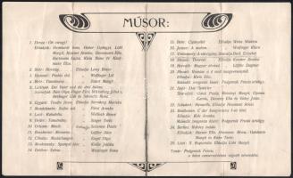 1904 A Verő-féle izraelita polgári leányiskola meghívója hangversenyhez szecessziós díszítésekkel, h...