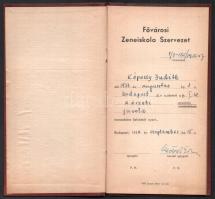 1954-1956 A Fővárosi Zeneiskola értesítője, a Bartók Béla Zeneművészeti Szakiskola leckekönyve és az...