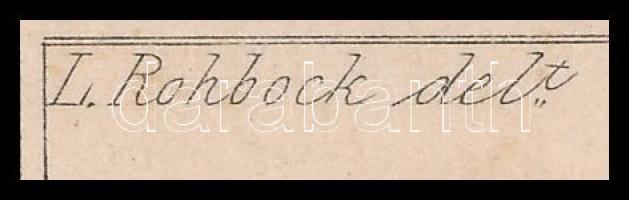 Ludwig Rohbock (1820-1883): A zsámbéki templom / Ruine der Kirche zu Zsambek, acélmetszet, papír, je...