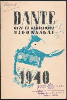 1940 Dante könyvkiadó őszi és karácsonyi újdonságai, árjegyzék, Erdély-címeres grafikával, (4) p.