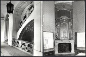 cca 1950-1960 A pápai Esterházy-kastély, 4 db fotó, 17×13 és 23×18,5 cm