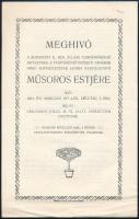 1931 Meghívó a budapesti II. ker. állami tanítónőképző intézet műsoros estjére. Bp., Ábrahám és Sugár, Bagó M. és Fia Utóda-ny., (4) p.