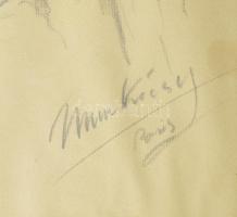 Munkácsy jelzéssel: Turbános férfi. Ceruza, papír. Üvegezett keretben 38x27 cm