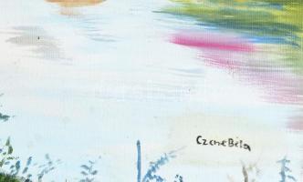 Czene jelzéssel: Pár, olaj, vászon. 48x60 cm