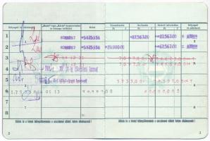 1983-1985. "Országos Takarékpénztár" soproni fiókjának takarékbetétkönyve, bejegyzésekkel