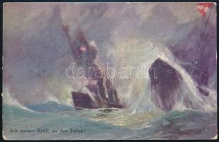 1917 Tábori posta képeslap / Field postcard "K. u. k. Aquäduktkommando, Feldpost Nr. 383"