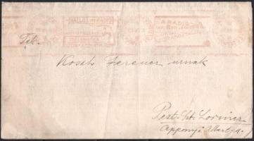 cca 1928-1929 Gépelt levél, a hátoldalán "Halló, itt Rádió", rádiót reklámozó bélyegzésekk...