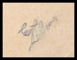 1897 Nagyenyed, kisgrafika/ex libris/illusztráció terv, tus, papír, elmosódott jelzéssel a lap jobb ...