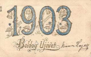 1903 New Year Embossed litho