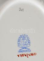 Herendi Viktória mintás porcelán tálka. Kézzel festett, jelzett, hibátlan 11x7 cm