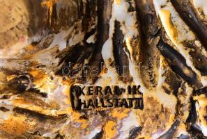 Halstatt kerámia kos. Mázas kerámia, aranyozott, kézzel festett, hibátlan 20x14 cm