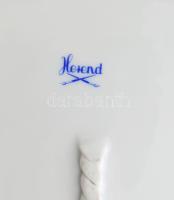 Herendi virág mintás fonott tálka. Kézzel festett, jelzett, hibátlan 16x21 cm