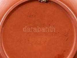 Tekai Sarolta, Szentendre: Mázas kerámia dísztál. Kézzel festett, jelzett, hibátlan d: 32 cm