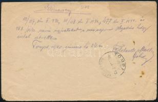 1940 "M. kir. szegedi V. honvéd hadtest kémelhárító osztály" bélyegzéssel ellátott boríték...