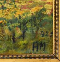 Adamecz Mihály (?-?), XX. sz első fele: Vízparti táj, 1929. Olaj, vászon, jelzett. Hátoldalán Festmé...