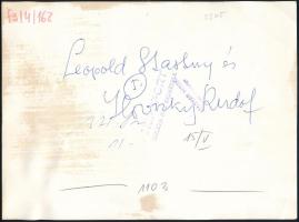 1973 Leopold Šťastný és Illovszky Rudolf labdarúgó-edzők, sajtófotó, a hátoldalon feliratozott, pecs...